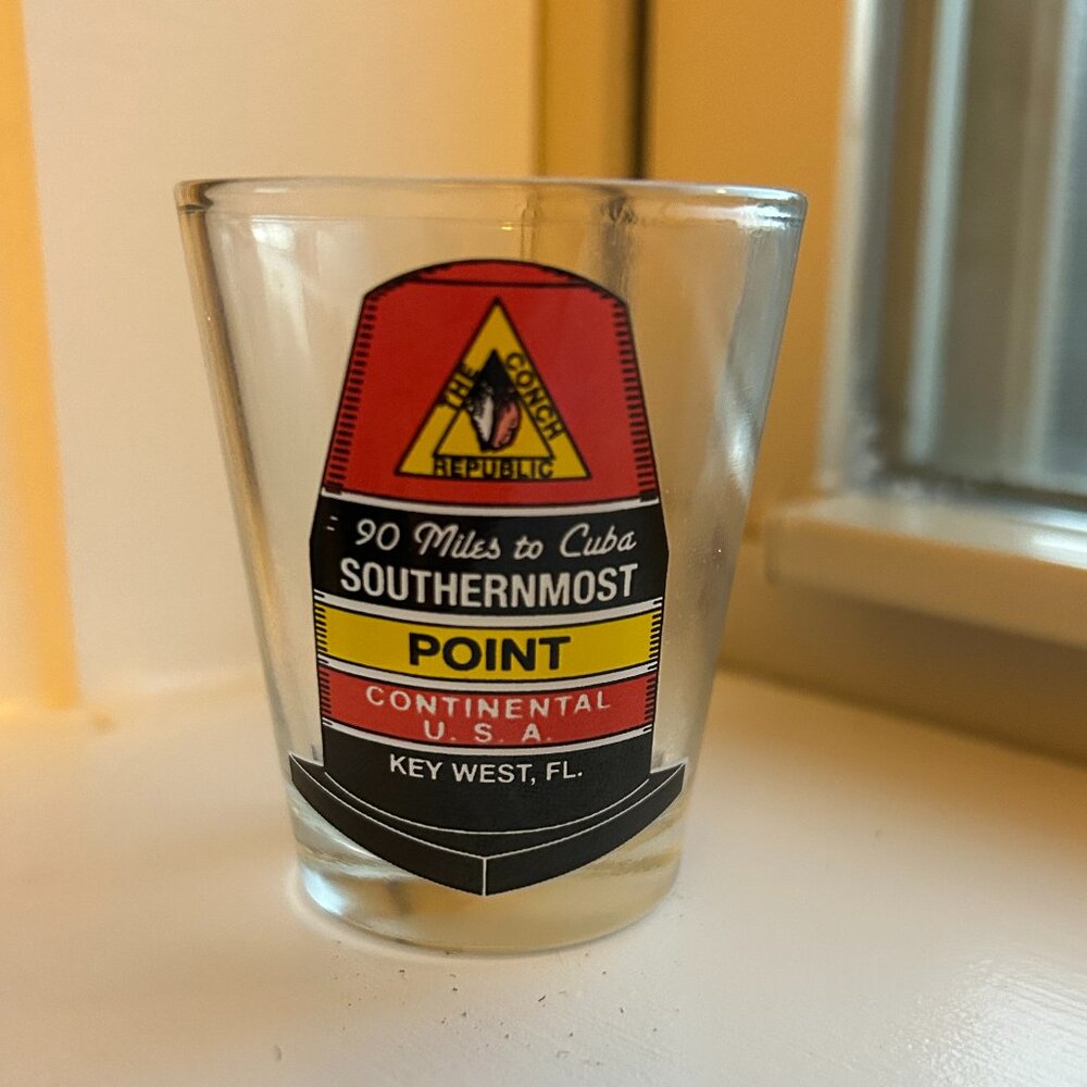 Conch Republic 90 Miles Cuba Key West FL Shot Glass Shooter Drinks Bar Bartender